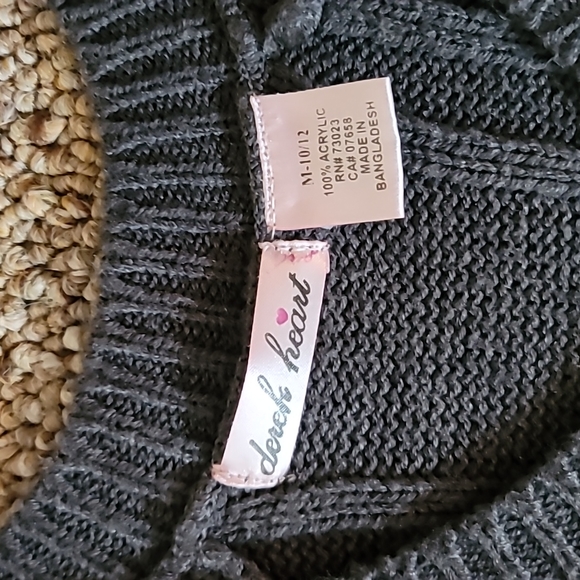 Gently loved Long sweater by Derek Heart size Girls medium 10/12 EUC dark grey - Picture 5 of 10
